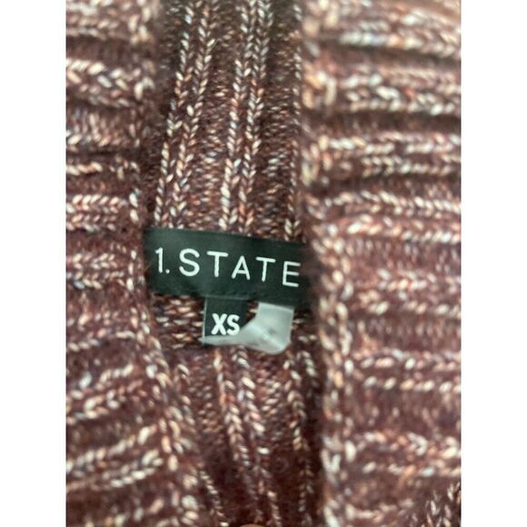 1 State Women Burgandy Marbled Mock Neck Oversized Sweater Size XS - Picture 10 of 10